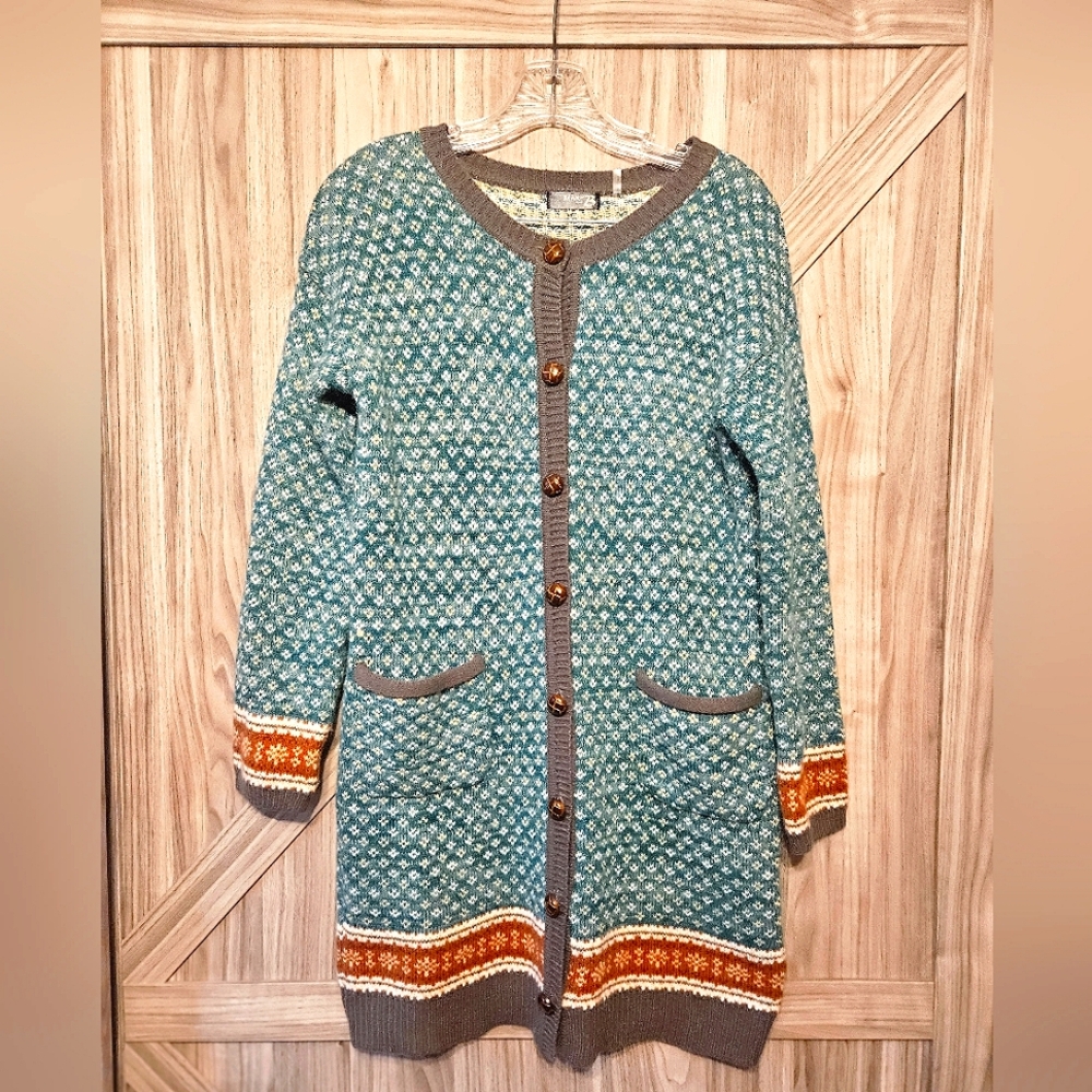 Mak B Long Button Up Knit Cardigan